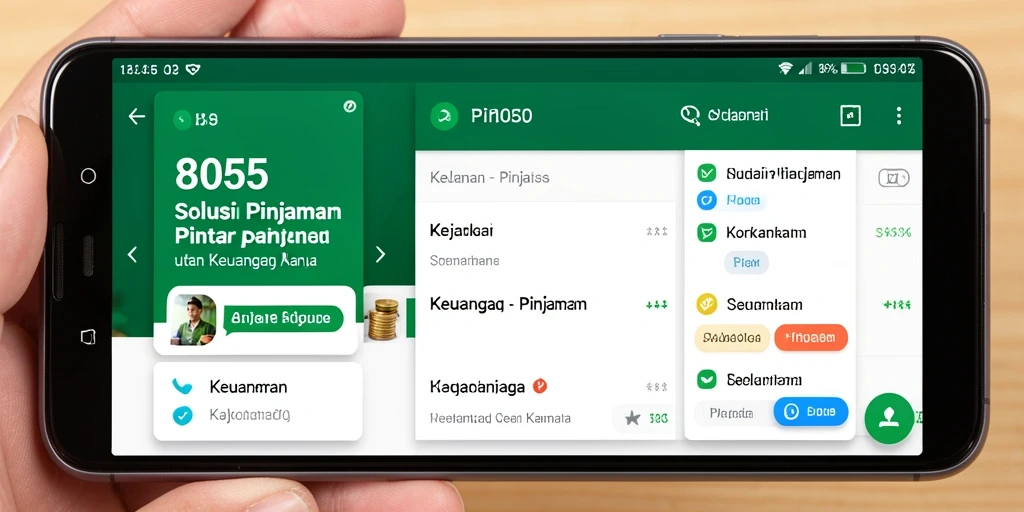 Tampilan antarmuka aplikasi 8055 yang user-friendly dan informatif.