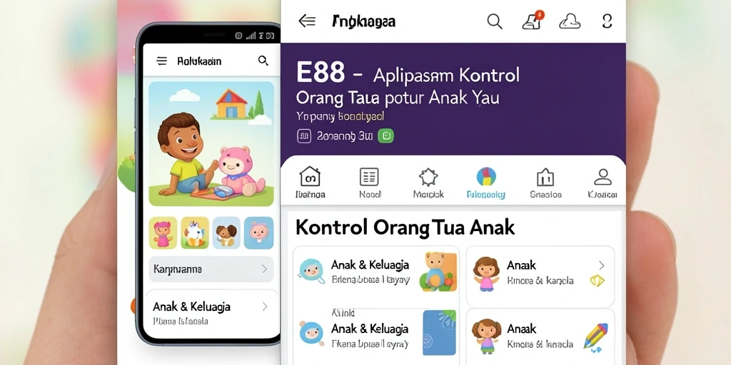 Tampilan antarmuka E88 untuk kontrol orang tua yang intuitif dan menarik.