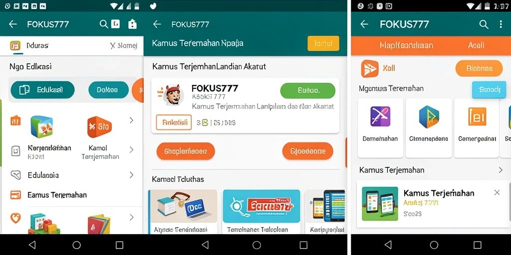 Tampilan antarmuka FOKUS777 yang sederhana dan mudah digunakan.