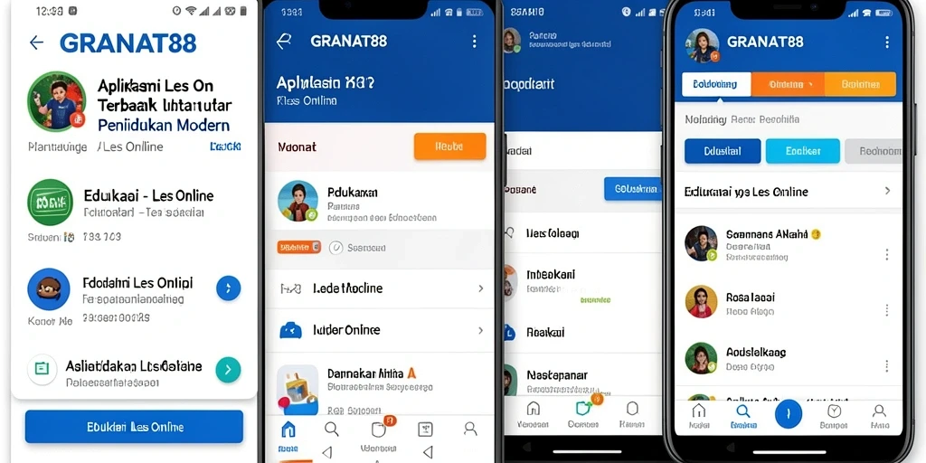 Antarmuka aplikasi GRANAT88 untuk Les Online yang menarik.